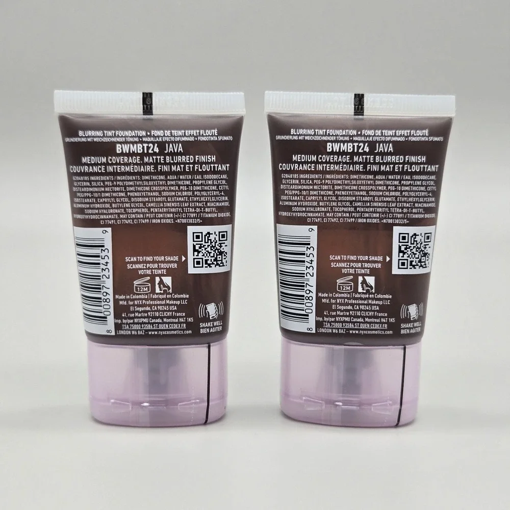NYX Professional Bare With Me BLUR Tint Foundation - Shade 24‎ Java - New 2 Pack